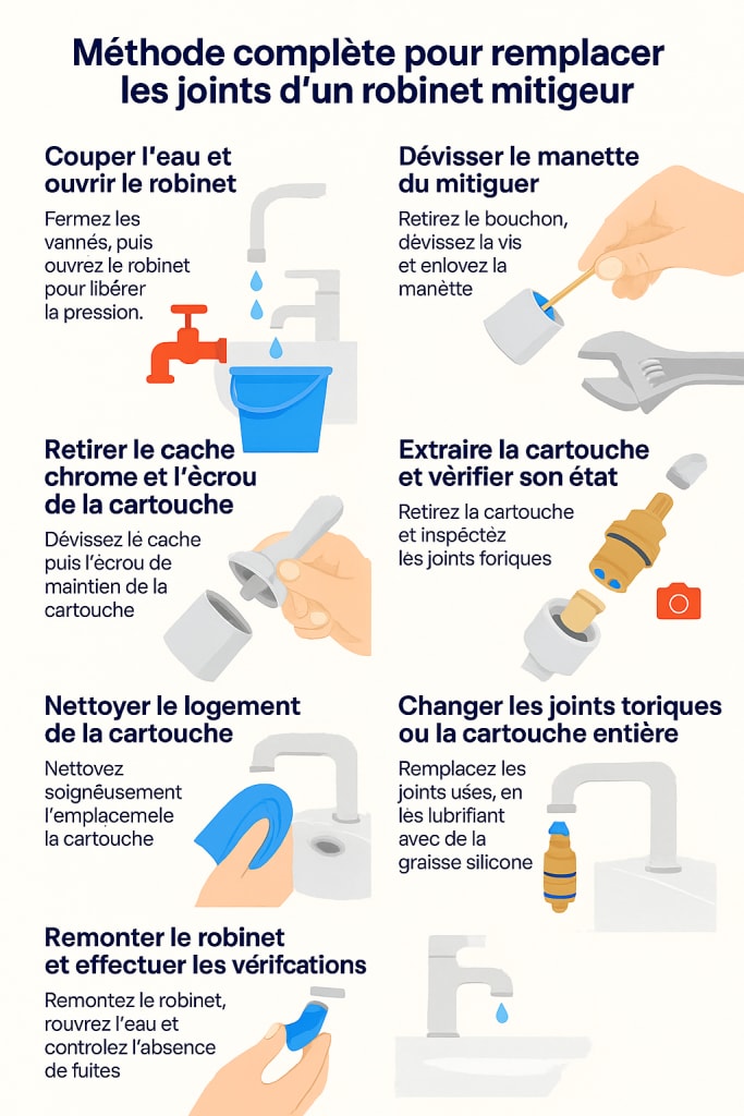 Changer un joint de robinet : Comment le faire soi-même ? 3 Méthode complète pour remplacer les joints d’un robinet mitigeur